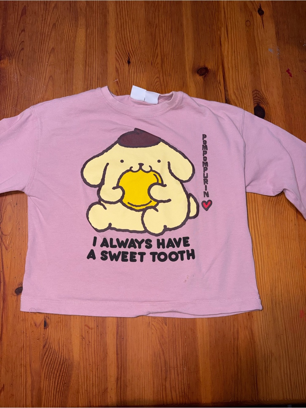 Zara Pink Long Sleeve Kids Sweatshirt with Yellow Character Graphic